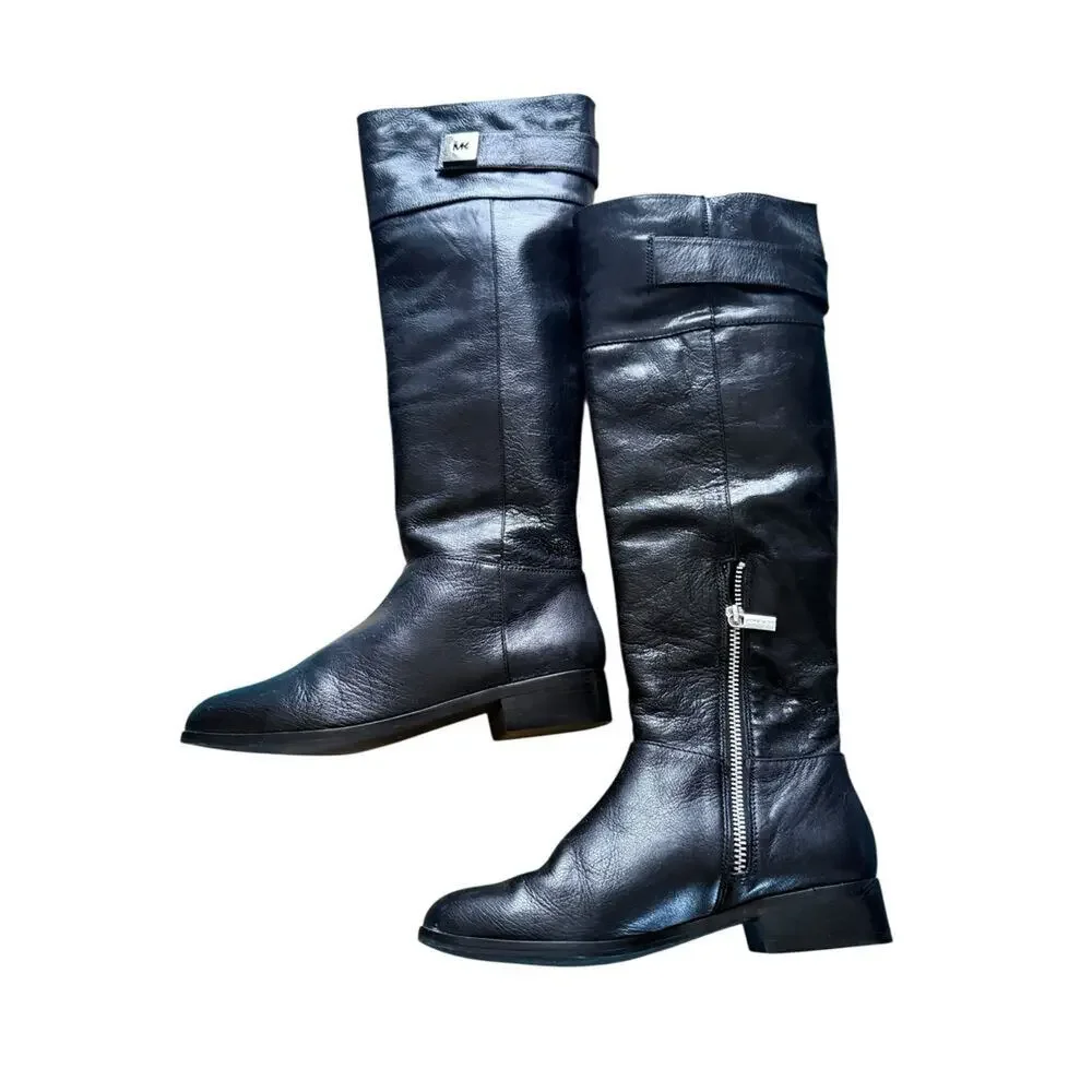 Michael Kors Devenport Boots Leather Knee High Women's Size 6M